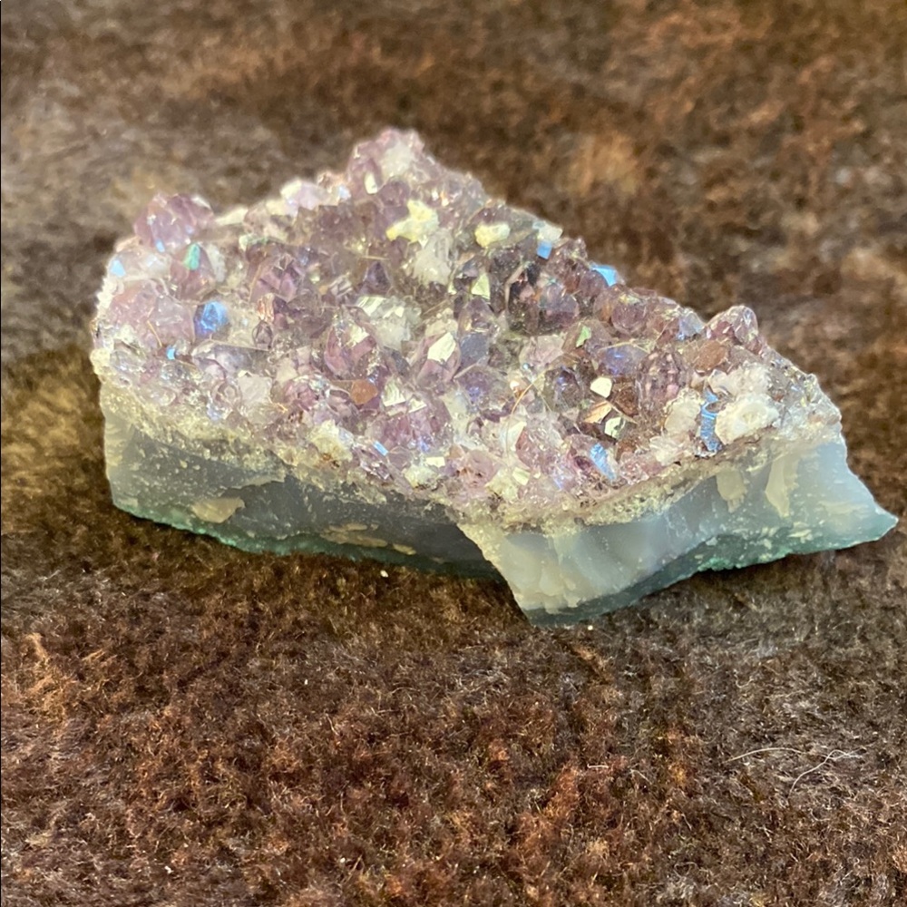 Purple & black amethyst from Brazil  3inches long 1 1/4 inches wide 2.4 oz